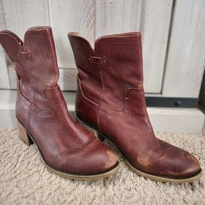 Burgundy boots